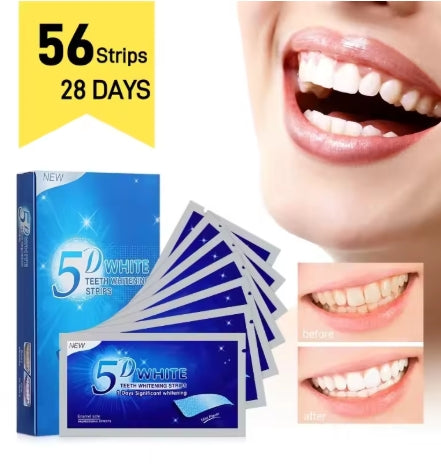 5D Teeth Whitening Strips - 56 Strips (28 Pairs)